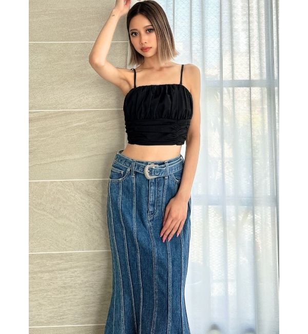 GYDA「ハイウエストバックルベルトデザインマーメイドスカート」|スカート|