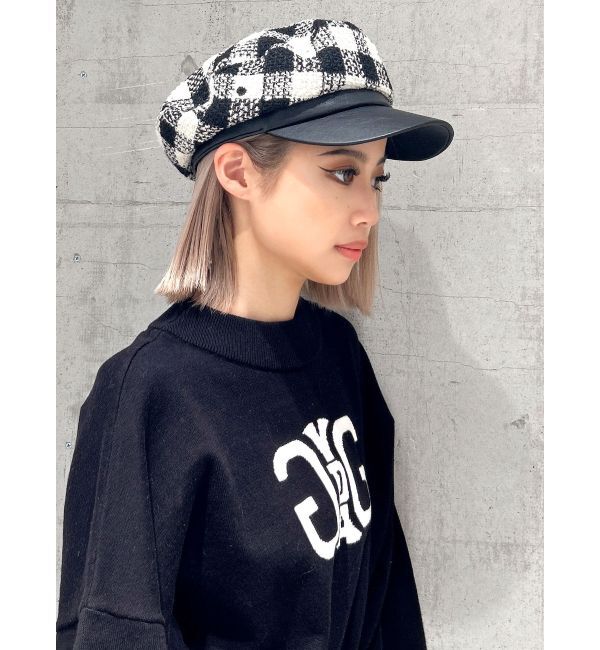 GYDA「フェイクレザーbrimキャスケット」|キャップ・キャスケット|ミックス