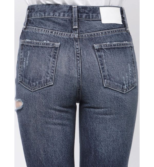 GYDA「ミドルウエストSIDE RIPPEDフレアデニムパンツ」|デニム|