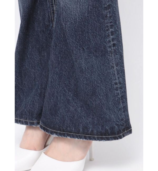 GYDA「ミドルウエストSIDE RIPPEDフレアデニムパンツ」|デニム|