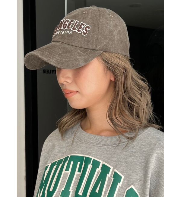 GYDA「LOSANGELESサガラ刺繍CAP」|キャップ・キャスケット|ベージュ