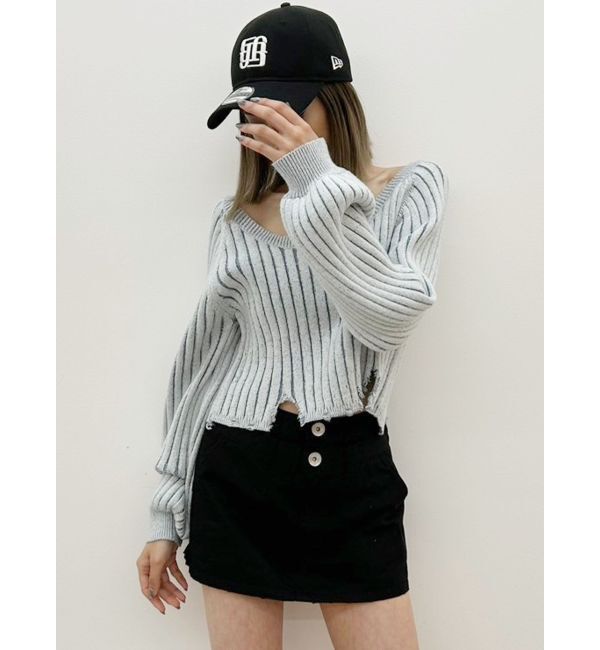 GYDA「Wウエストデザインスカートライクショートパンツ」|スカート|