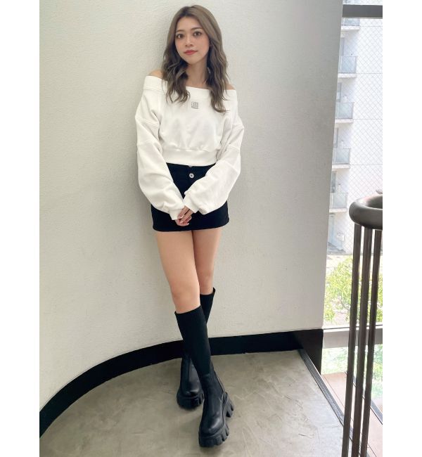 GYDA「Wウエストデザインスカートライクショートパンツ」|スカート|