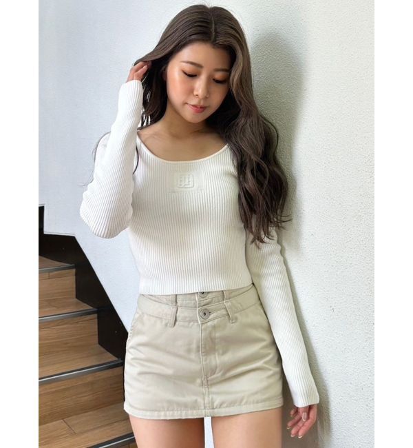 GYDA「Wウエストデザインスカートライクショートパンツ」|スカート|