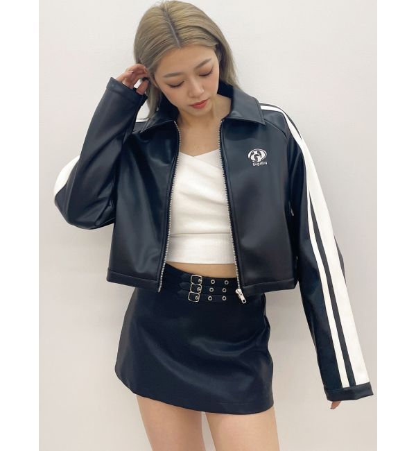 GYDA「フェイクレザーベルトスカートライクショートパンツ」|スカート|