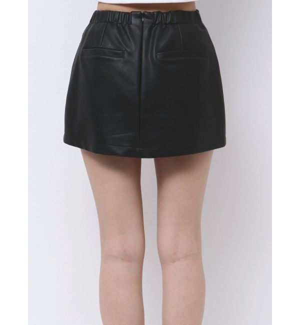 GYDA「フェイクレザーベルトスカートライクショートパンツ」|スカート|