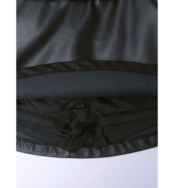 GYDA「フェイクレザーベルトスカートライクショートパンツ」|スカート|