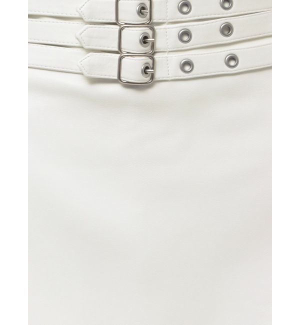 GYDA「フェイクレザーベルトスカートライクショートパンツ」|スカート|