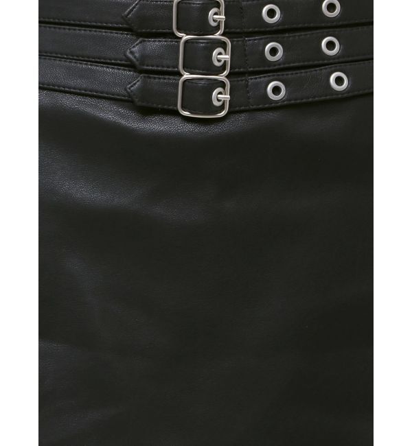 GYDA「フェイクレザーベルトスカートライクショートパンツ」|スカート|