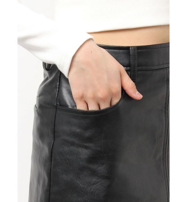 GYDA「フェイクレザースカートライクショートパンツ」|スカート|