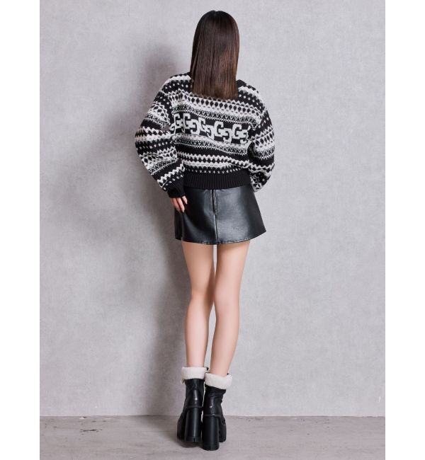 GYDA「フェイクレザースカートライクショートパンツ」|スカート|