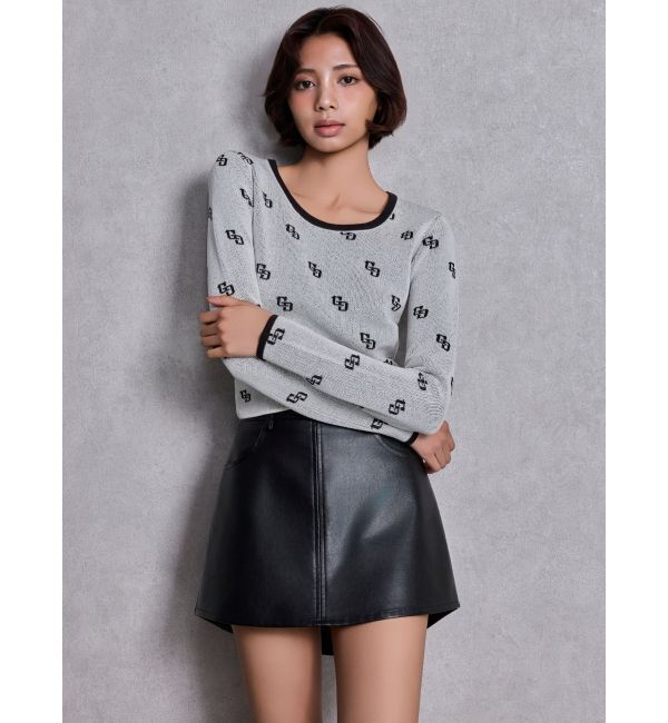 GYDA「フェイクレザースカートライクショートパンツ」|スカート|