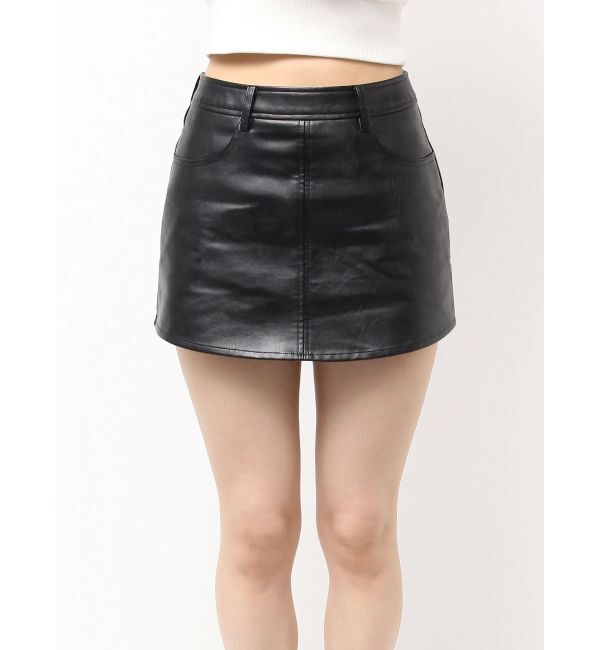 GYDA「フェイクレザースカートライクショートパンツ」|スカート|