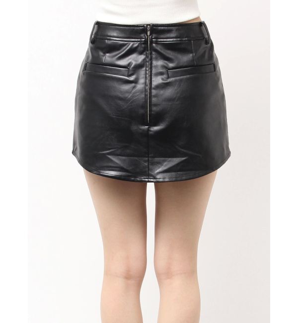 GYDA「フェイクレザースカートライクショートパンツ」|スカート|
