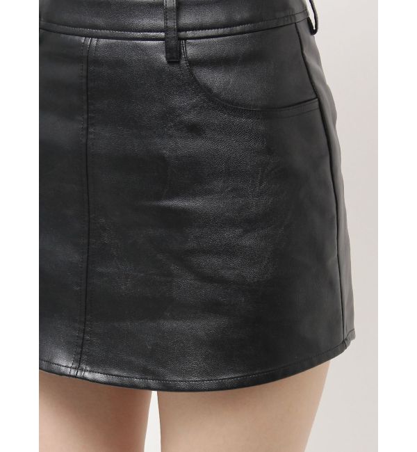 GYDA「フェイクレザースカートライクショートパンツ」|スカート|