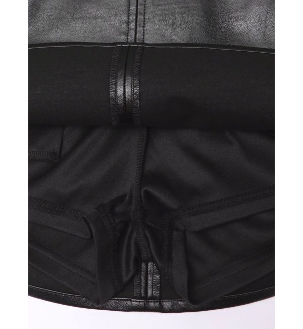 GYDA「フェイクレザースカートライクショートパンツ」|スカート|