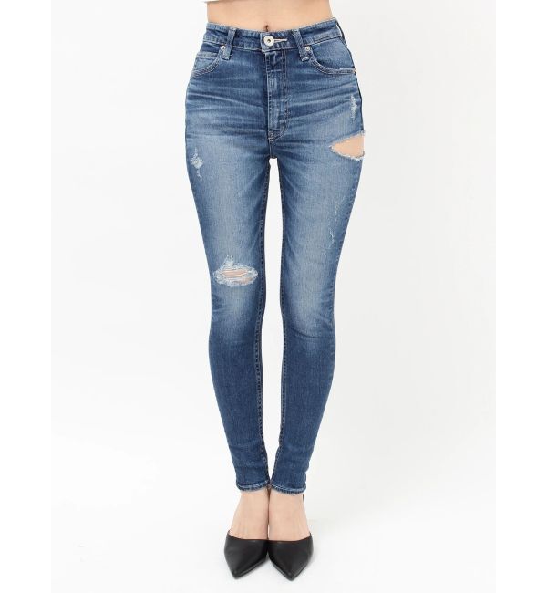 GYDA「ハイウエストSIDE RIPPED スキニーデニムパンツ」|デニム|