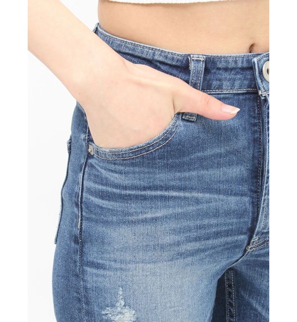 GYDA「ハイウエストSIDE RIPPED スキニーデニムパンツ」|デニム|