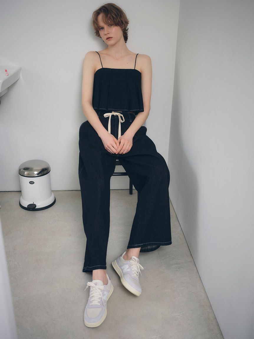 emmi atelier「ウエストギャザーワイドパンツ」|チノ|IND