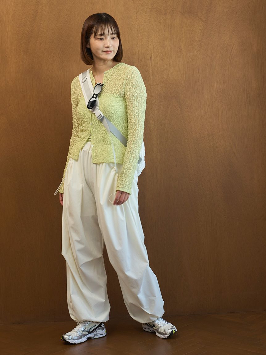 emmi atelier「eco ボリュームパラシュートパンツ/撥水/UVカット/接触冷感」|チノ|