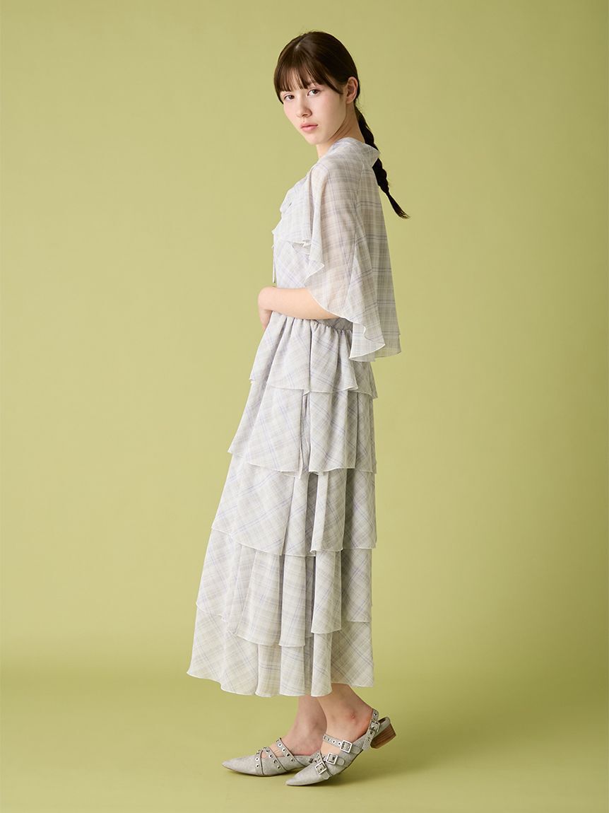 FURFUR「ケープセットティアードドレス」|ドレス|