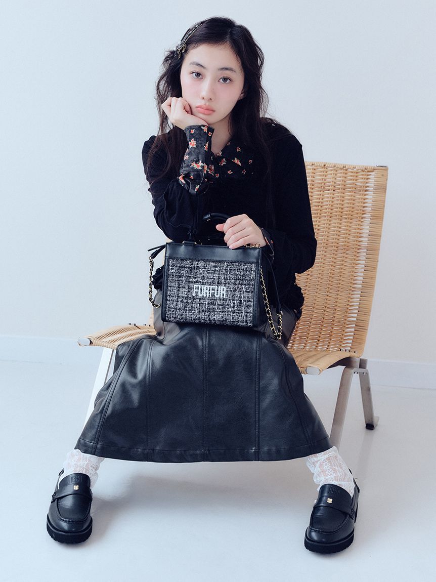 FURFUR「ツイード&times;ベロアヘアクリップセット」|ヘアバンド|