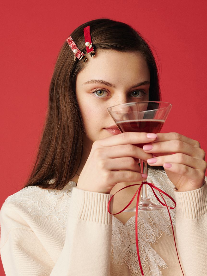 FURFUR「ツイード&times;ベロアヘアクリップセット」|ヘアバンド|