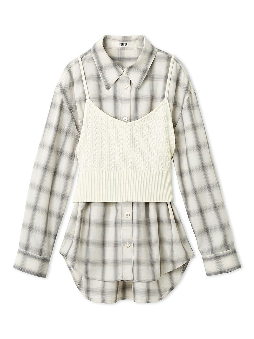 FURFUR「ニットビスチェレイヤードシャツ」|シャツ・ブラウス|