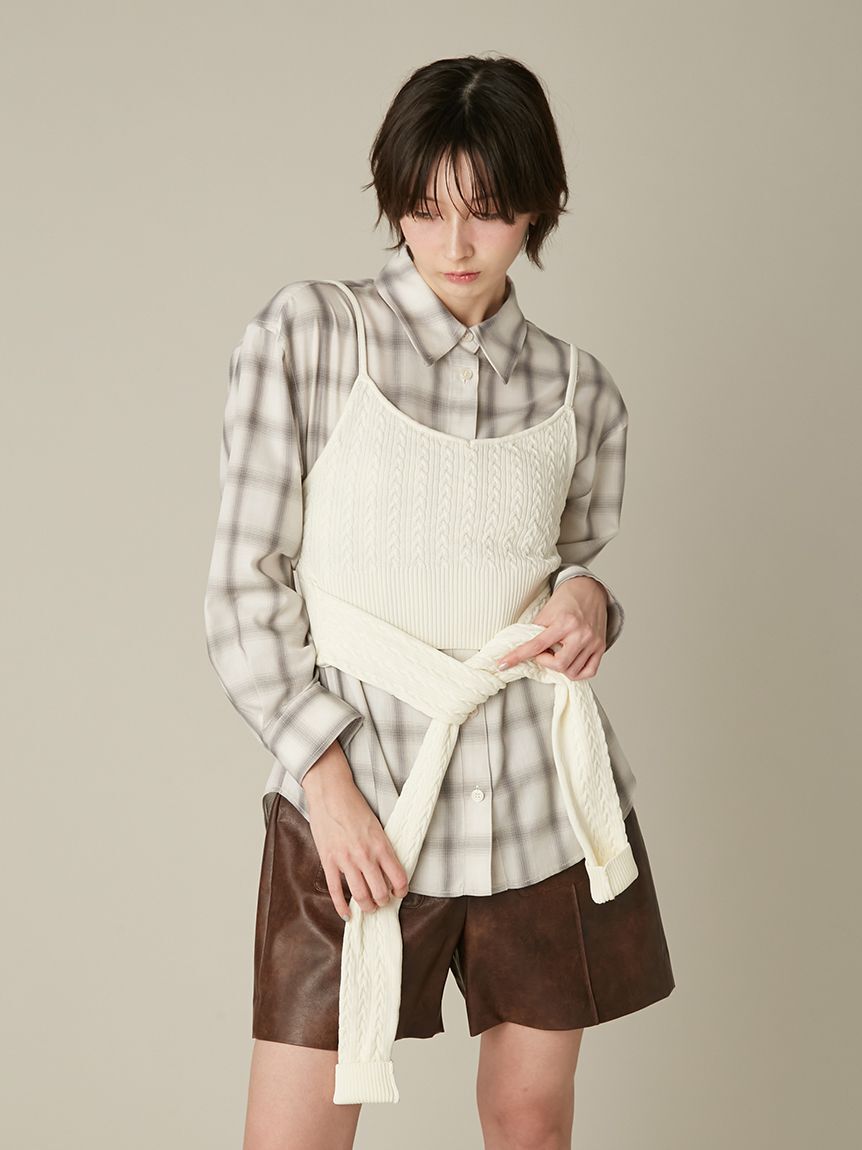 FURFUR「ニットビスチェレイヤードシャツ」|シャツ・ブラウス|