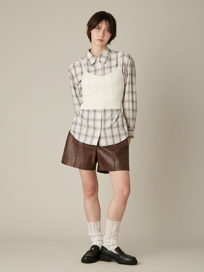 FURFUR「ニットビスチェレイヤードシャツ」|シャツ・ブラウス|