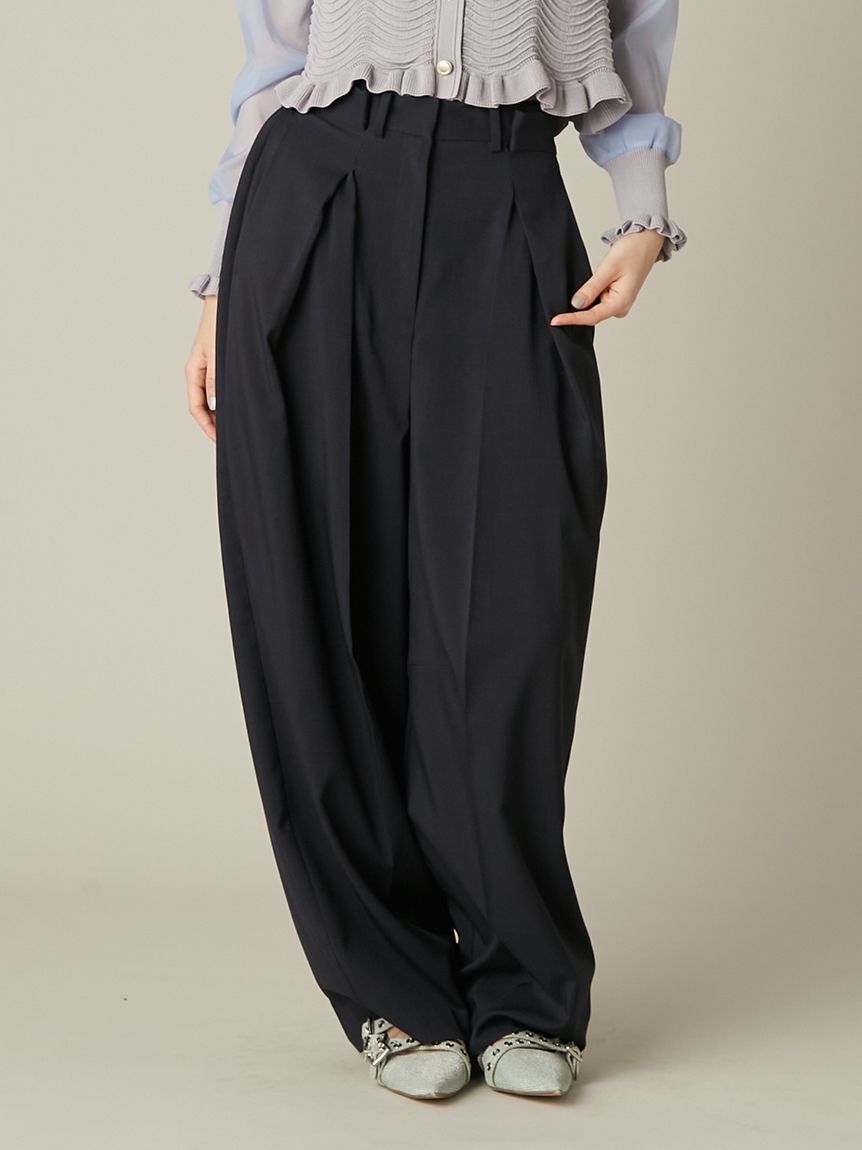 FURFUR「タックデザインワイドスラックス」|チノ|