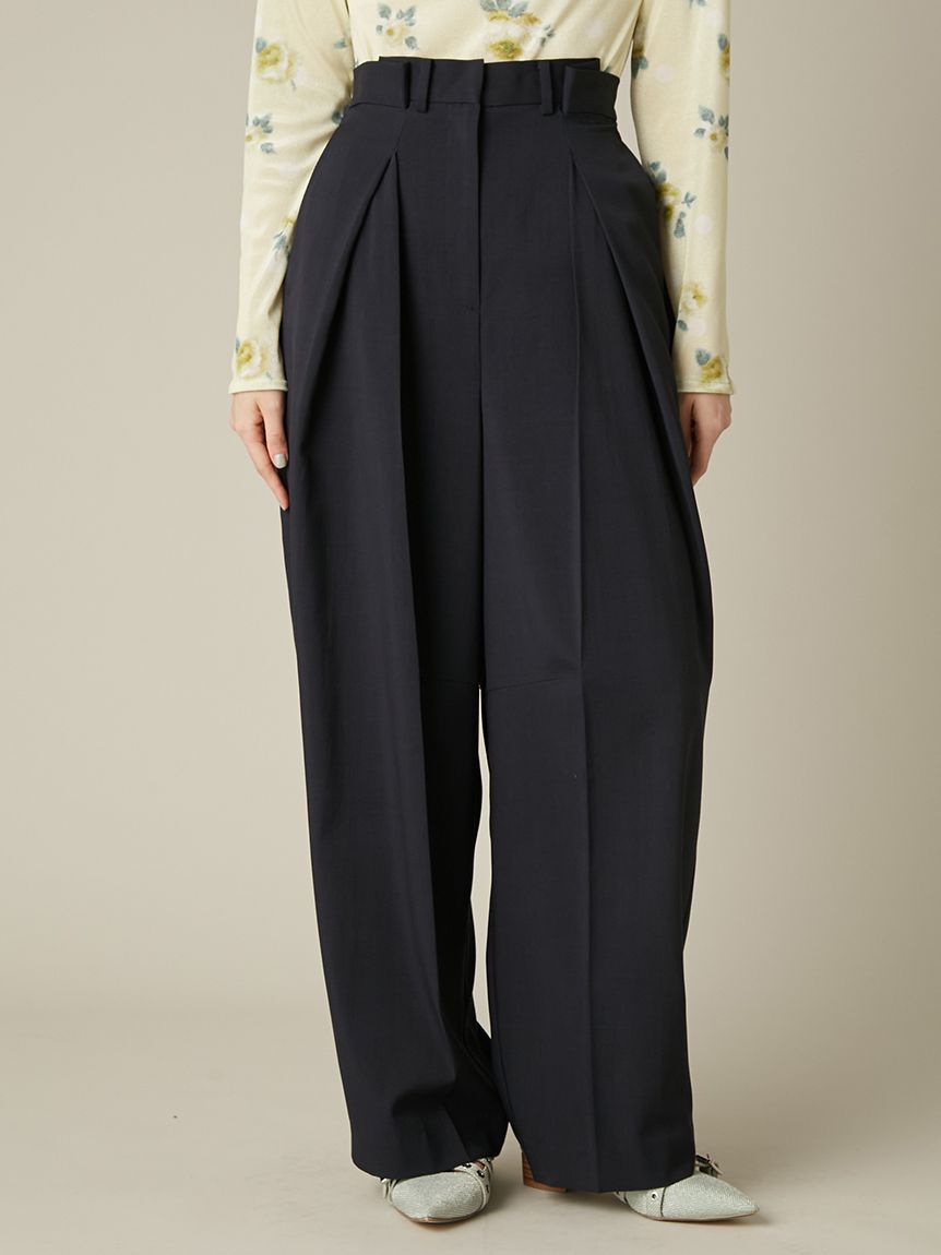 FURFUR「タックデザインワイドスラックス」|チノ|