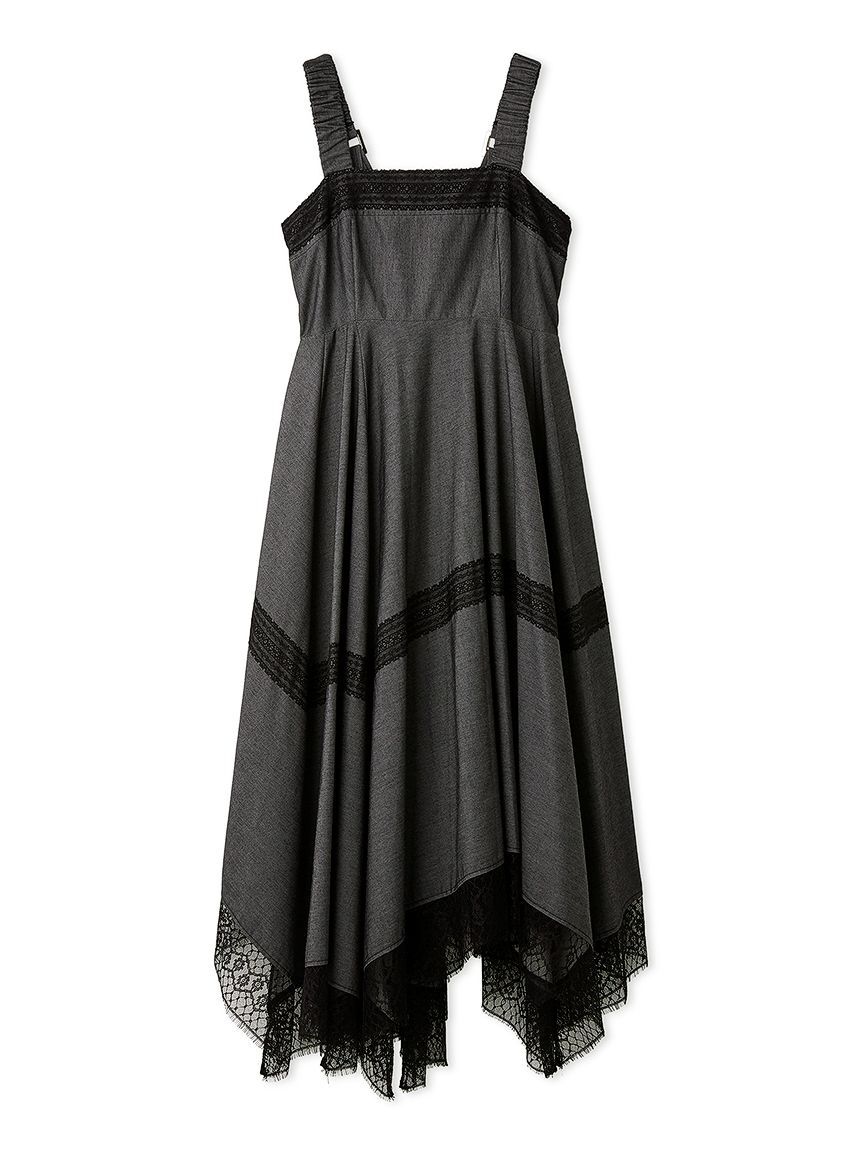 FURFUR「レースコンビジャンパースカート」|ワンピース|BLK