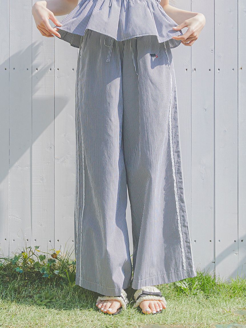 FURFUR「【WEB・一部店舗限定カラー】ギンガムチェックパジャマパンツ」|チノ|BLK