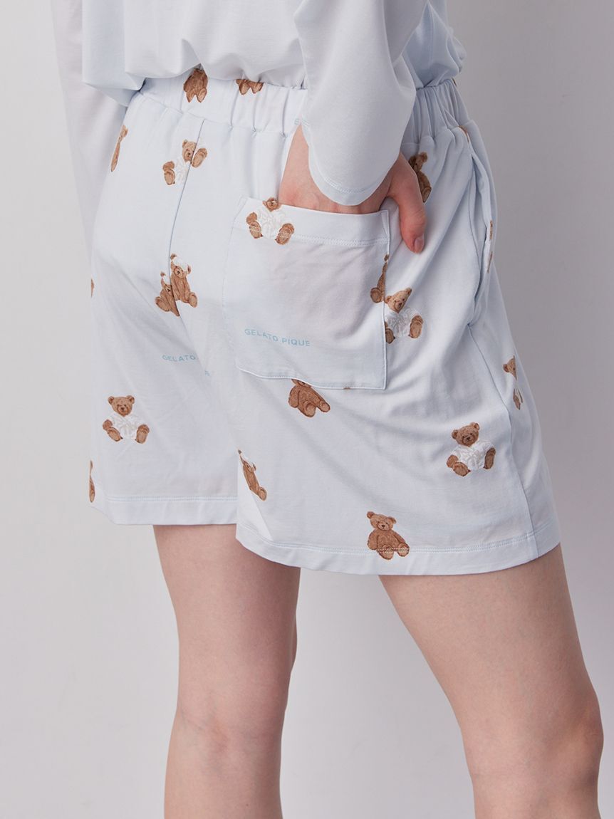 gelato pique「【ラッピング済み】抗菌防臭バスローブベアワンポイントロンT&ショートパンツSET」|ルームウェア|