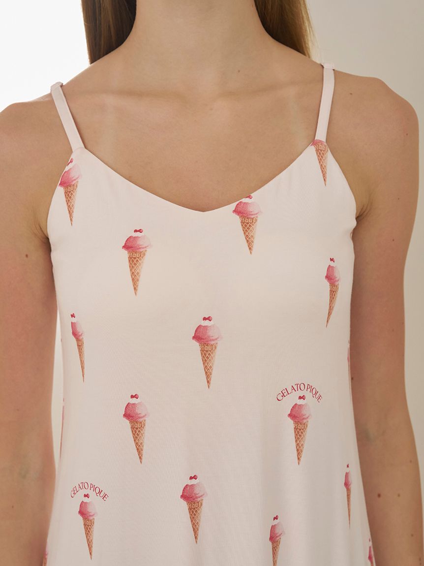 gelato pique「【接触冷感】ソルベ柄カップインキャミワンピース」|ルームウェア|