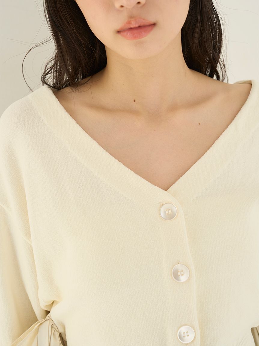 SNIDEL「リボンドッキングカーディガン」|カーディガン|