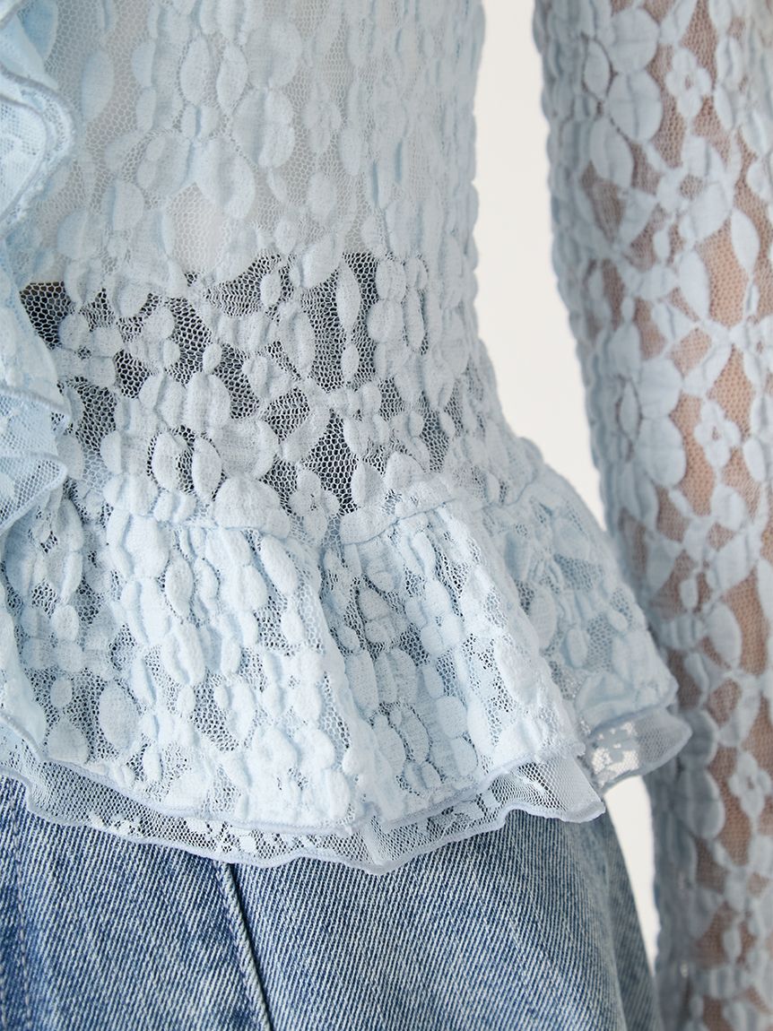 FRAY I.D「ラッフルデザインレーストップス」|Tシャツ・カットソー|