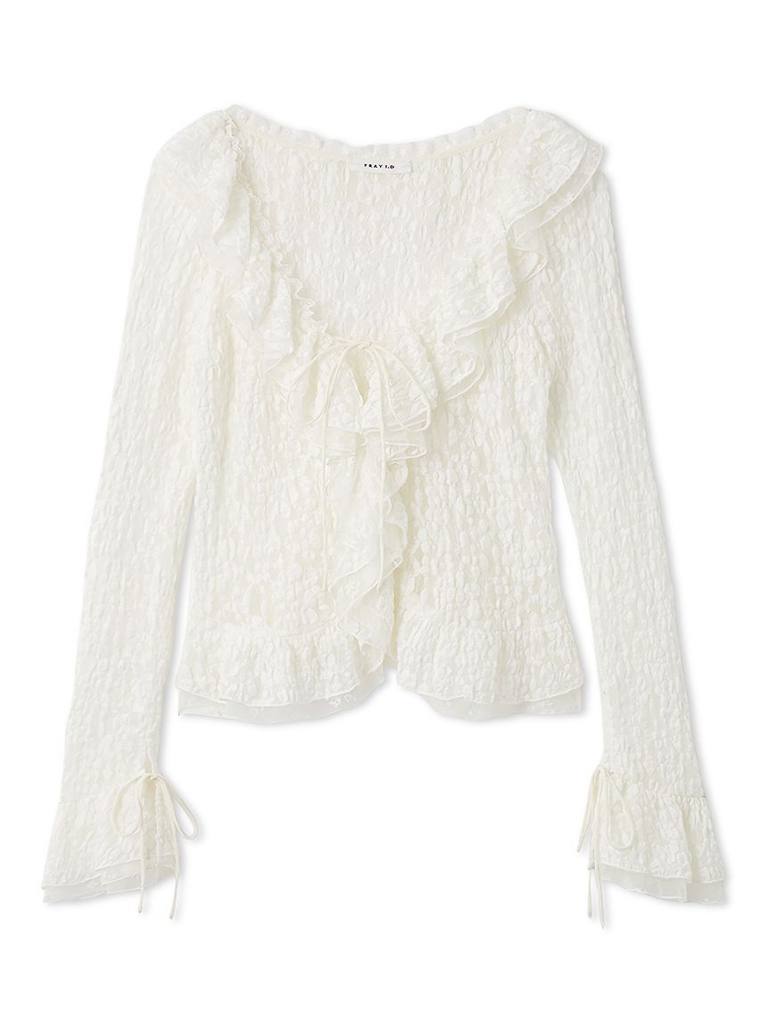 FRAY I.D「ラッフルデザインレーストップス」|Tシャツ・カットソー|