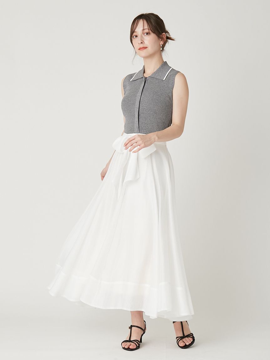 FRAY I.D「【00サイズあり】ポロニットドッキングワンピース」|ワンピース|