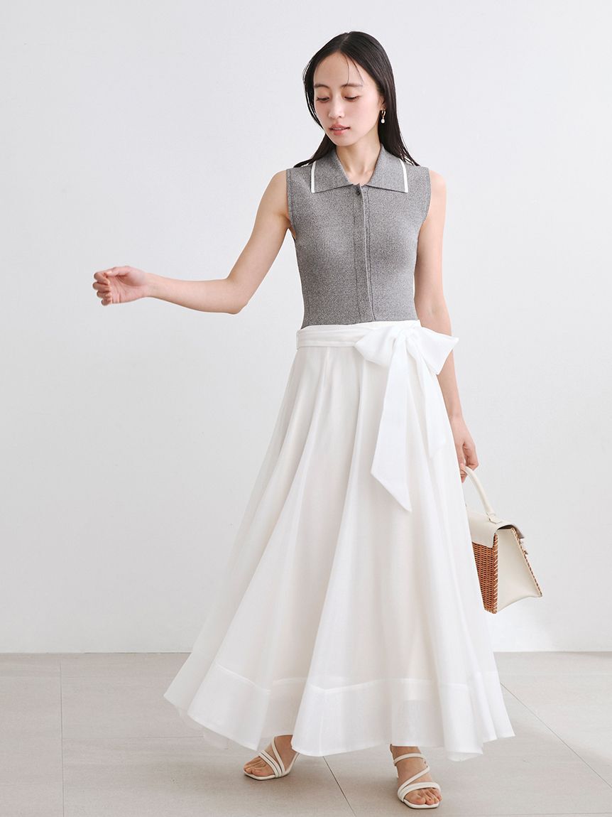 FRAY I.D「【00サイズあり】ポロニットドッキングワンピース」|ワンピース|