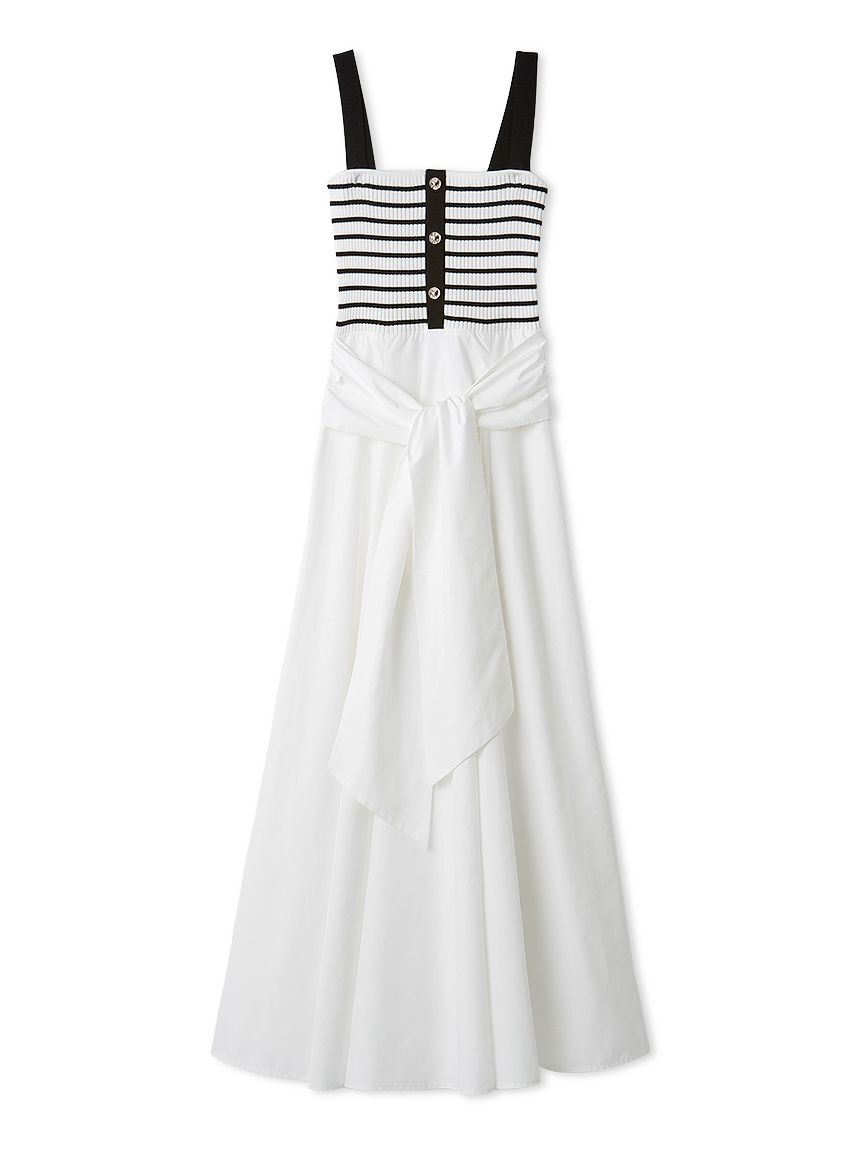 FRAY I.D「2wayタイデザインニットコンビワンピース」|ワンピース|