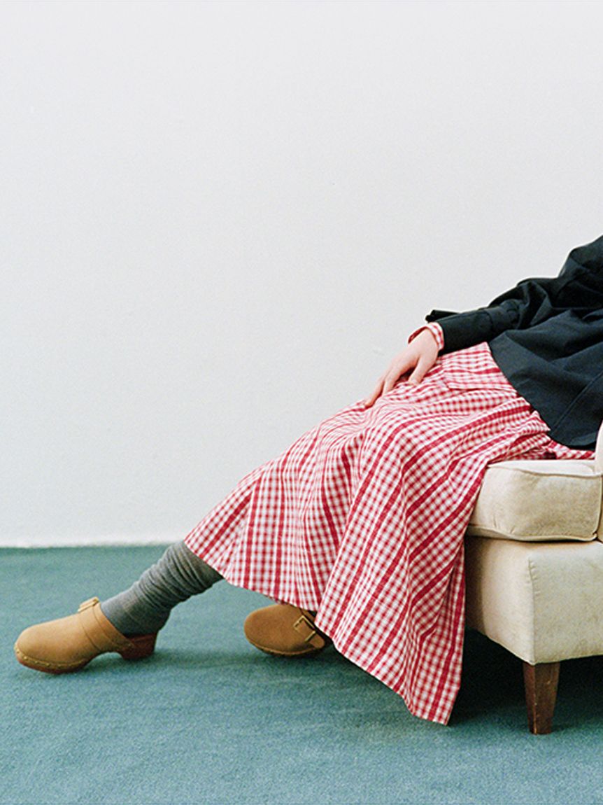 LILY BROWN「２wayボリュームシャツスカート」|スカート|RED