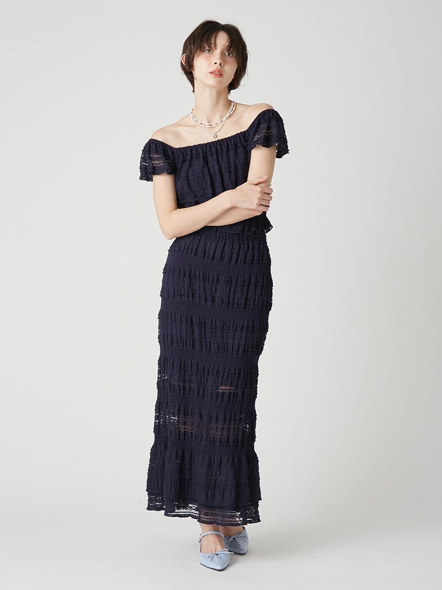 LILY BROWN「シャーリングⅠラインスカート」|スカート|