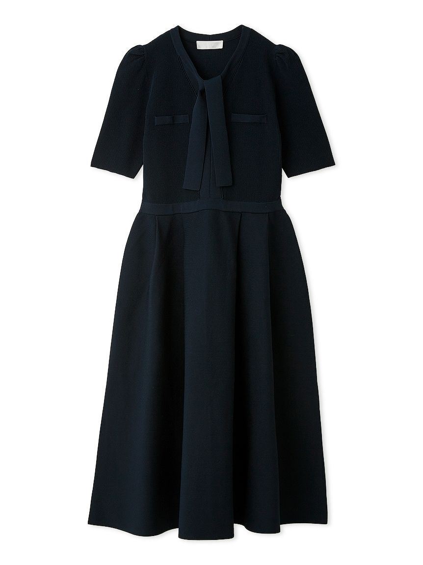 CELFORD「【UVカット】【洗える】ボウタイニットワンピース」|ワンピース|