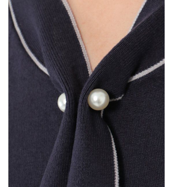 IKKA LOUNGE「ボウタイ袖プリーツニット」|プルオーバー|