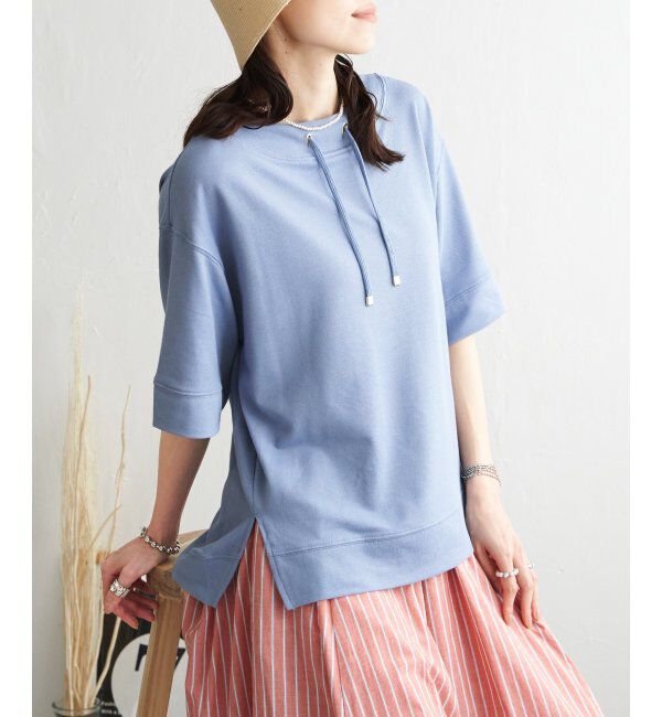 ikka「【雑誌 InRed 6月号掲載】コットンUSA鹿の子スピンドルプルオーバー」|Tシャツ・カットソー|ブルー