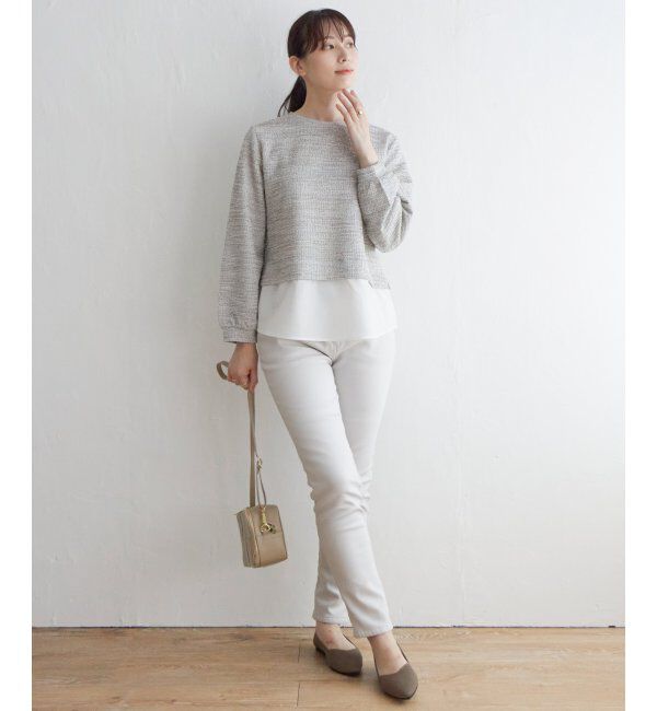 ikka「カットツイードレイヤードプルオーバー」|その他|