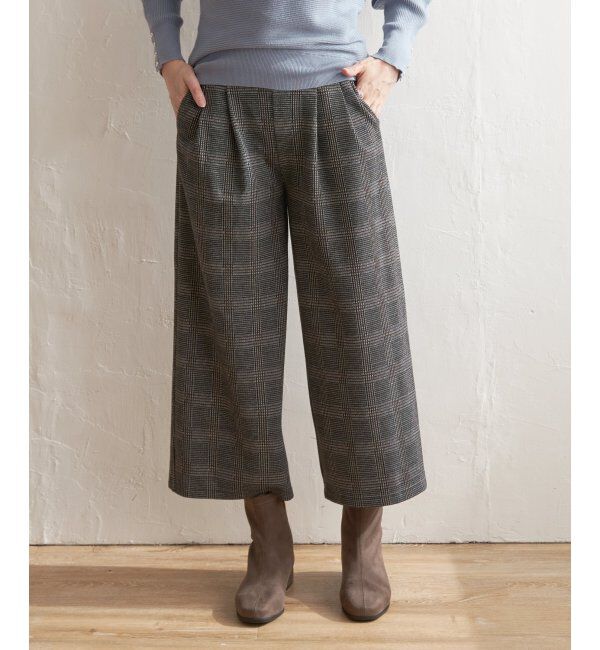 ikka「カットジャガードワイドクロップド」|その他|グレイ