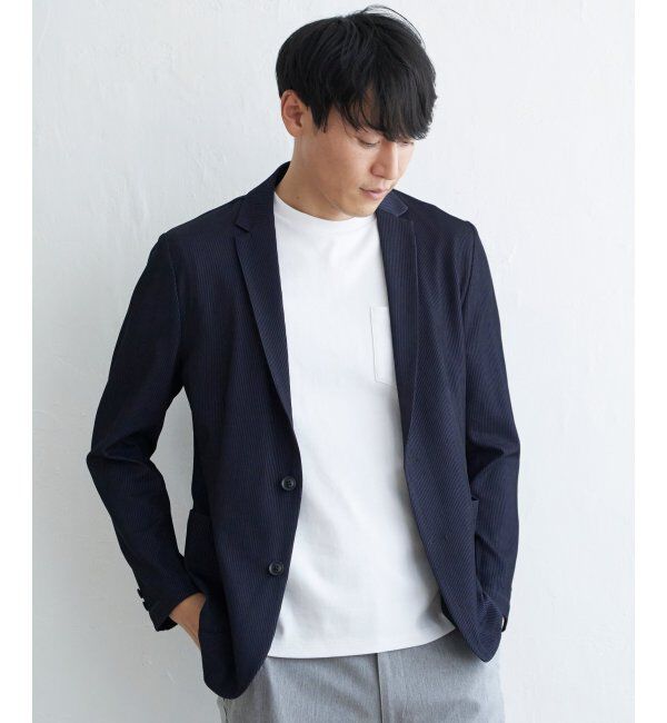 IKKA LOUNGE「GOKU楽ワーク サッカージャケット」|テーラードジャケット|ネイビー